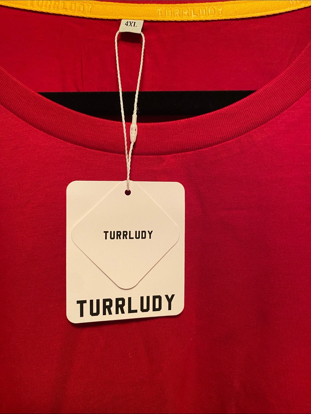 Turrludy Men's Red Crewneck Graphic T‑Shirt…size 4XL - Picture 5 of 5